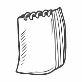 istock Vector sketch of notepad. Hand draw illustration. 1432436394