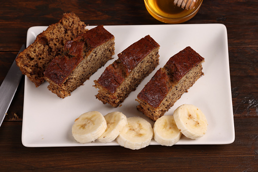 Banana cake with a dash of honey