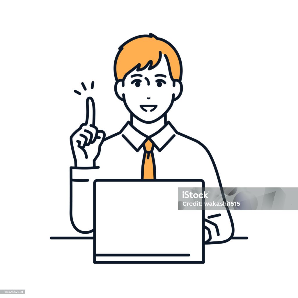 Explaining Man Vector Vector Illustration Material Of A Businessman Explaining Points Stock ...