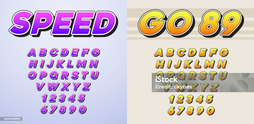 Speed Racing Fonts Set Of Two Speed Racing Sport Italic Fonts With Letters And Numbers ...