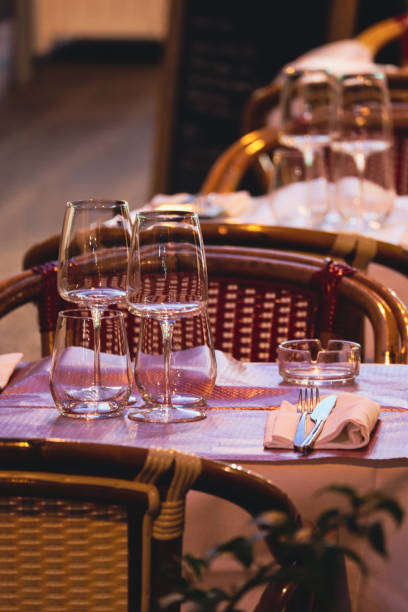 istock Laid table in the evening in a restaurant 1432452509