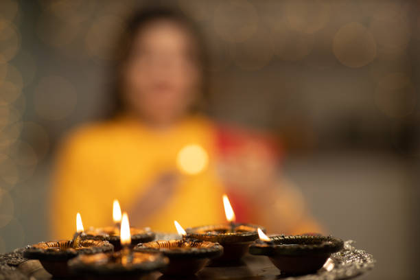 Illuminated diyas