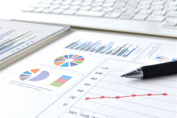 Business chart and pen with no person