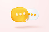 istock 3D speech bubbles symbol on social media icon isolated on pastel background. Comments thread mention or user reply sign with social media. 3d speech bubbles icon vector with shadow render illustration 1432456230