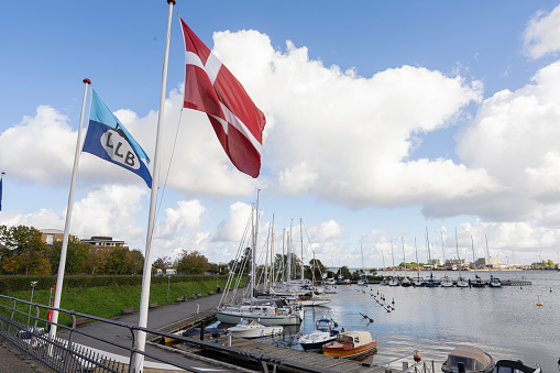Copenhagen, Denmark. October 2022. view of the Langelinie Marina, a small marina near the city center