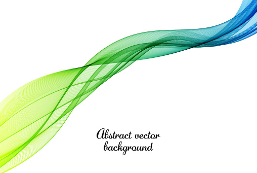Abstract vector background, blue and green waved lines for brochure, website, flyer design. Transparent smooth wave.