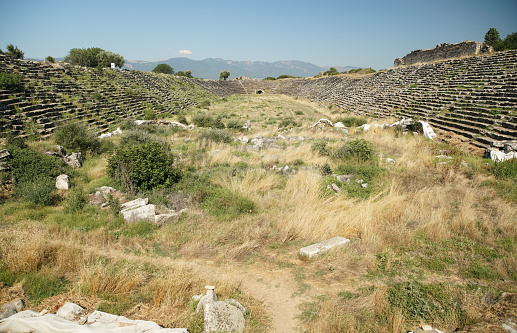 Stadium of Aphrodisias Ancient City in Geyre, Aydin, Turkiye