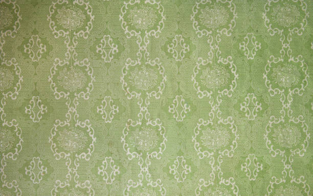 istock Old wallpaper on the wall. Old wallpaper for texture or background. 1432460661