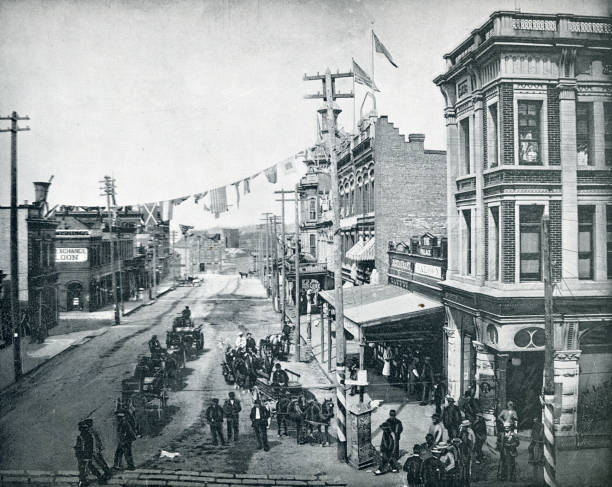 victoria britská kolumbie kanada 19. cenutry - nákladní přístav fotky - stock snímky, obrázky a fotky