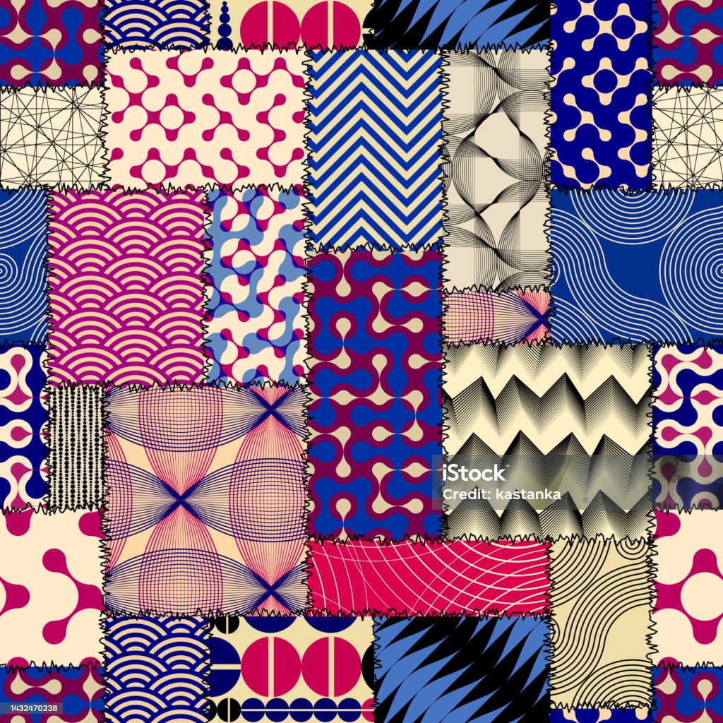Patchwork Textile Pattern Seamless Quilting Design Background Stock ...