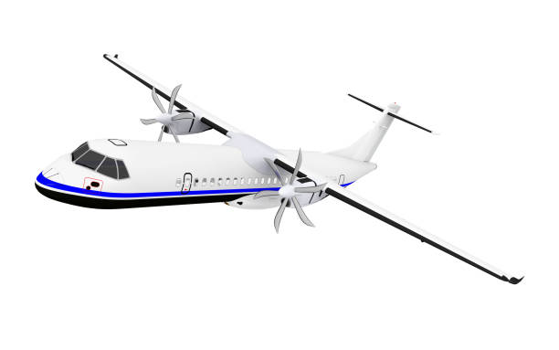 istock Twin engine turboprop regional airliner isolated on white background 1432471630