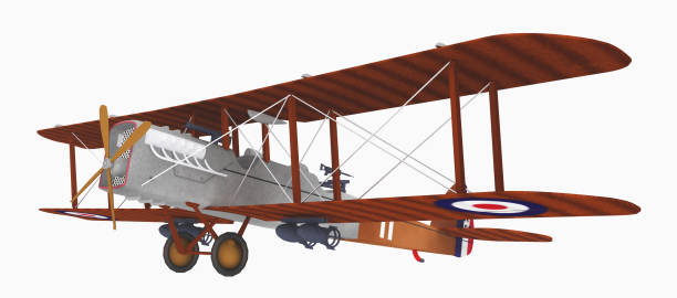 istock Biplane airplane from 1915 isolated on white background 1432473237