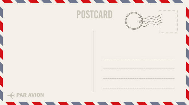 ilustraciones, imágenes clip art, dibujos animados e iconos de stock de hermosa plantilla vectorial de una postal moderna o retro - tarjeta postal