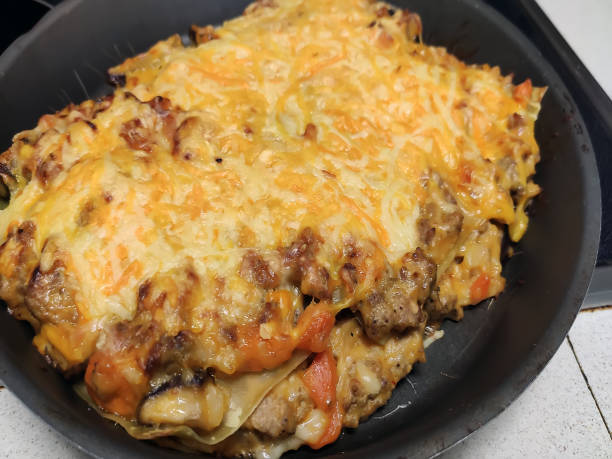 istock Dinner of lasagna in a baking pan 1432477396