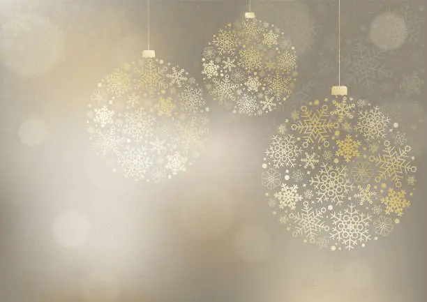 Vector illustration of Abstract background illustration of ornament with golden snowflake pattern