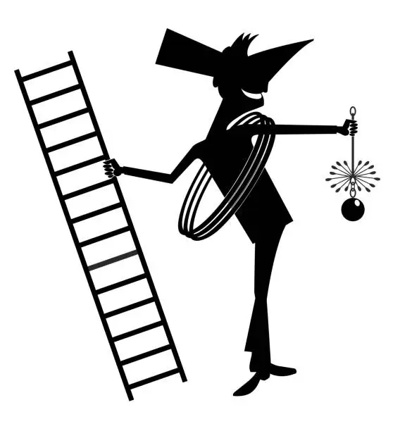 Vector illustration of Funny chimney sweeper illustration