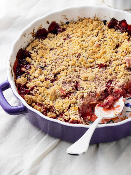 istock Fruit crumble, Berry fruit crumble pie, Crumble,  Cobbler, Cherry crumble, Berry fruit crumb tart 1432479967