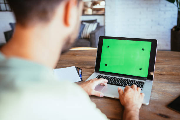 Young man working or study online