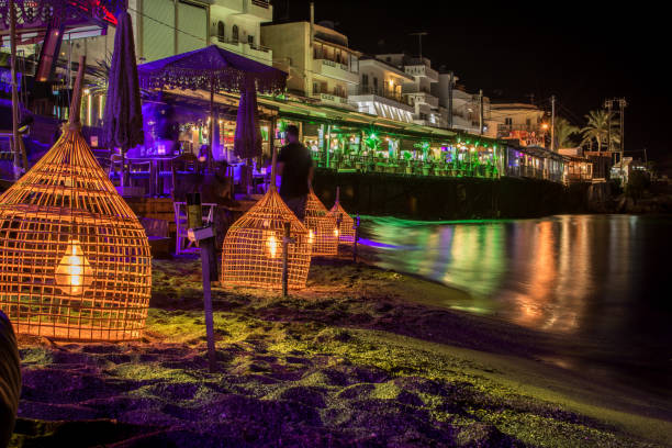 istock Cityscape, water and beach .Photo shoot at night. 1432484845