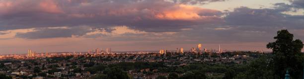 istock Panoramic shot of a London skyline at sunset 1432488785