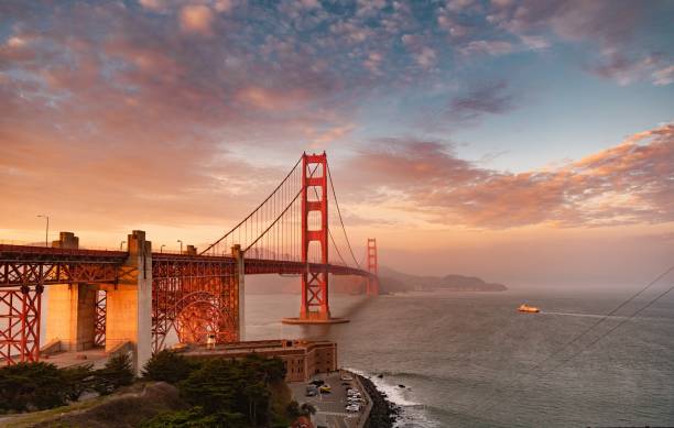 istock Sunset at The golden Gate Bridge in San Francisco 1432493559