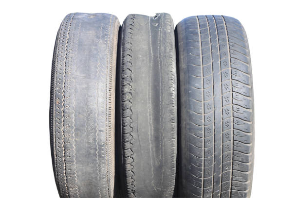 istock Old summer tires with various damages 1432495301