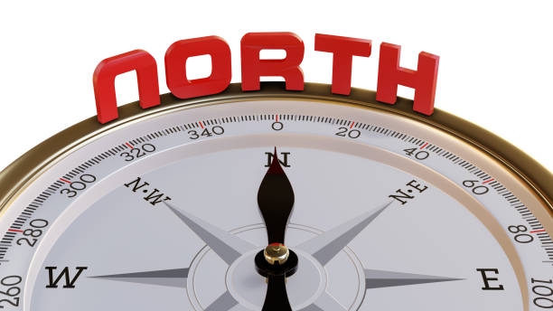 istock Compass pointing to direction of North. 8K 3D Render Illustration with Clipping Path 1432495835