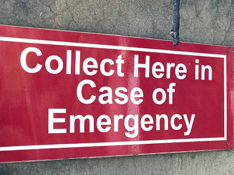Civic emergency notification inside a hotel premises.