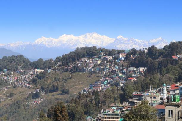 istock Village on a hill with a cloudy sky 1432496596