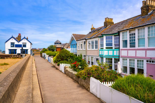 istock Whitstable Beach front colorful Cottages in Kent England UK 1432496691