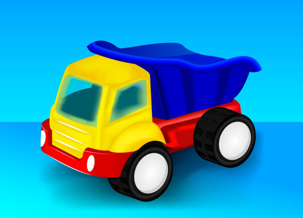 istock Toy truck. Blue truck with yellow cab. Vector image. 1432497955