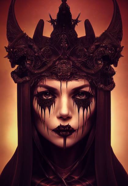 istock Vertical 3d Illustration of a dark witch 1432499963