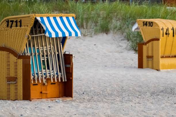 istock Close-up shot of beach boxes on the sand 1432502088