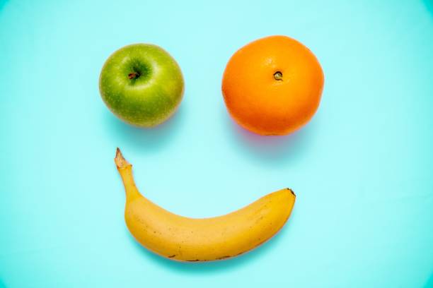 istock Fresh ripe fruits isolated on a blue background 1432502993