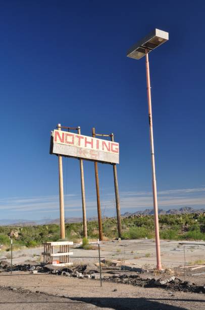 istock Vertical of a sign written nothing. 1432505678