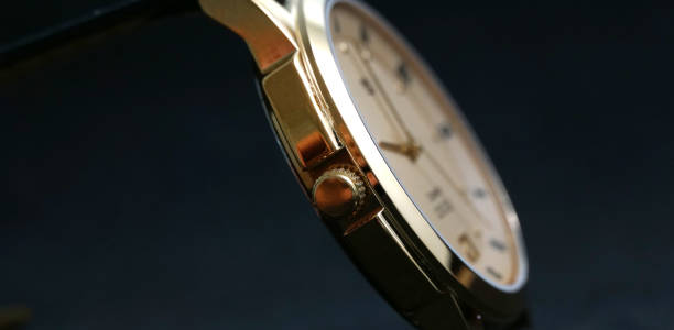 Luxury Men's Wrist Watch on a black background.