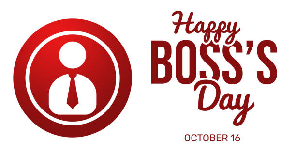 Day of Boss background with red sign and typography. Happy Boss's day wallpaper Day of Boss background with red sign and typography. Happy Boss's day boss-day stock illustrations
