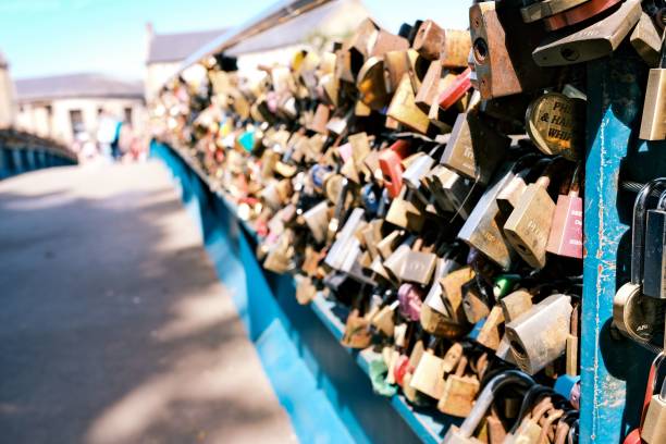 istock Closeup shot of a love lock bridge 1432511522