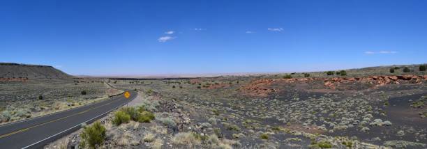 istock Panoramic view of a road through a desert in Arizona. 1432513841