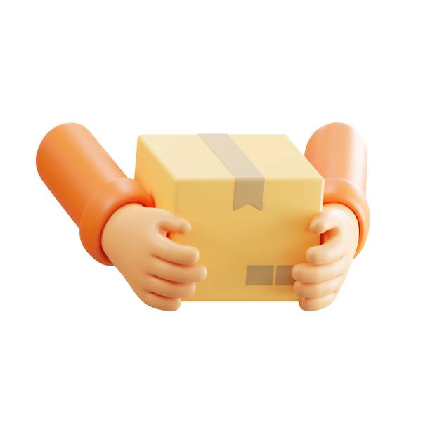 istock 3D rendered hands holding a box over the white background 1432515158