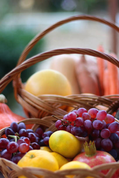 istock Baskets with Autumnal Produce 1432517114