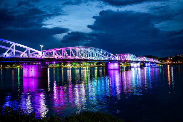 istock Illuminated Trang Tien Bridge in Hue, Vietnam 1432518314