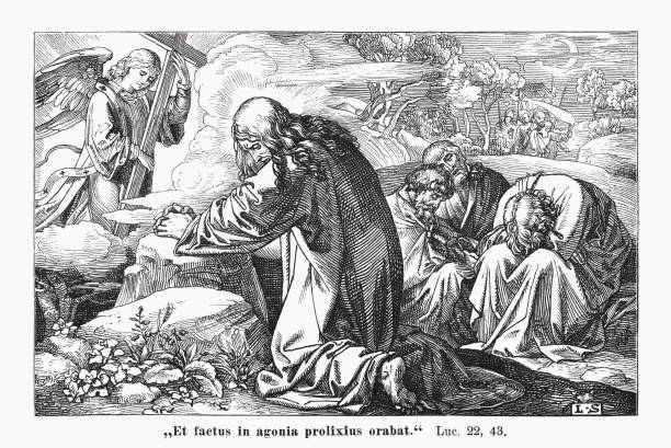 istock Jesus on the Mount of Olives, wood engraving, published 1894 1432518952