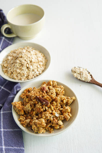istock Granola with oats in small plate. 1432521445