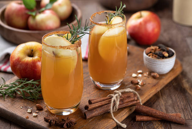 istock Apple cider cocktail with sliced apples and rosemary 1432524000