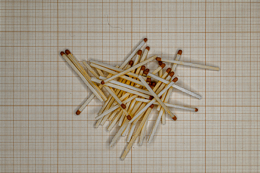 Matches on paper background
