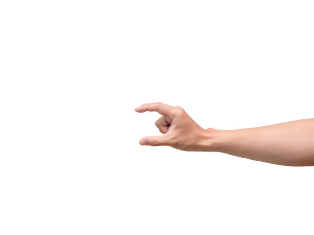 istock Isolated man hand finger catch isolated,Man hand finger clipping 1432535104