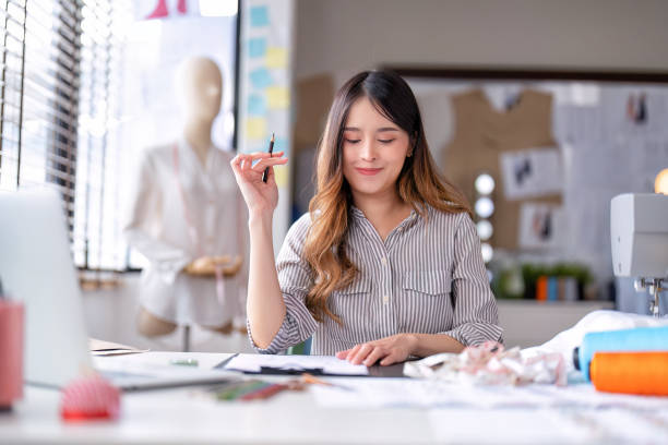 istock Young professional clothes fashion textile creative thinking designer 1432535503