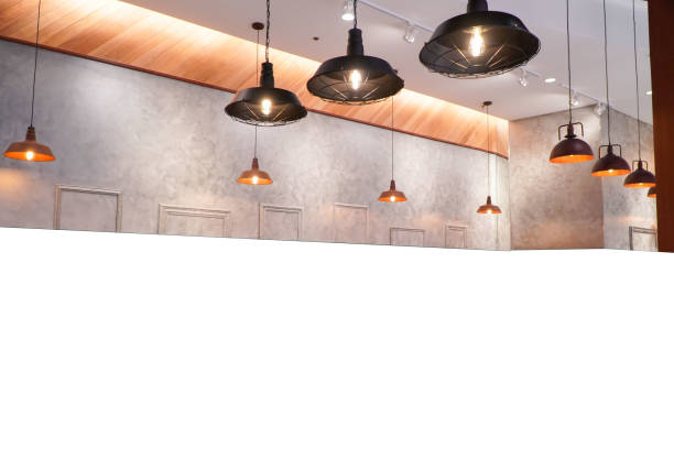 istock group of hanging lights with a shallow depth of field. 1432538464