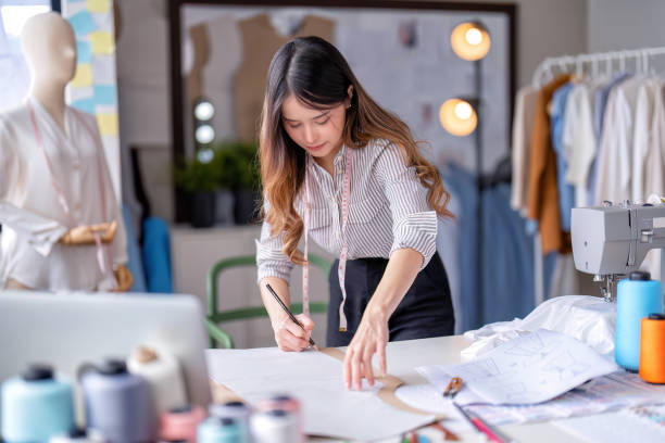 istock Young professional clothes fashion textile creative thinking designer 1432539804